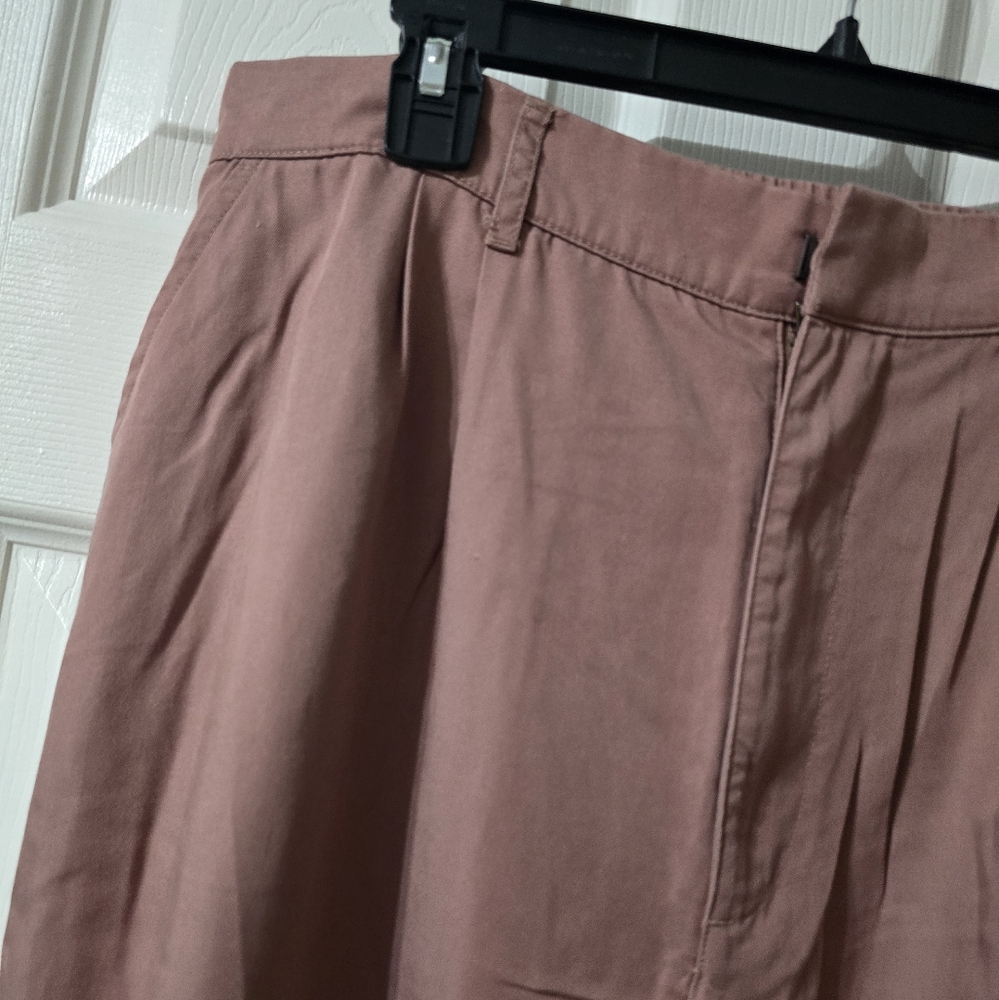 Abercrombie & Fitch Tailored Wide Leg Blush Pink Trousers, High Waist, Baggy Fit - Picture 6 of 12